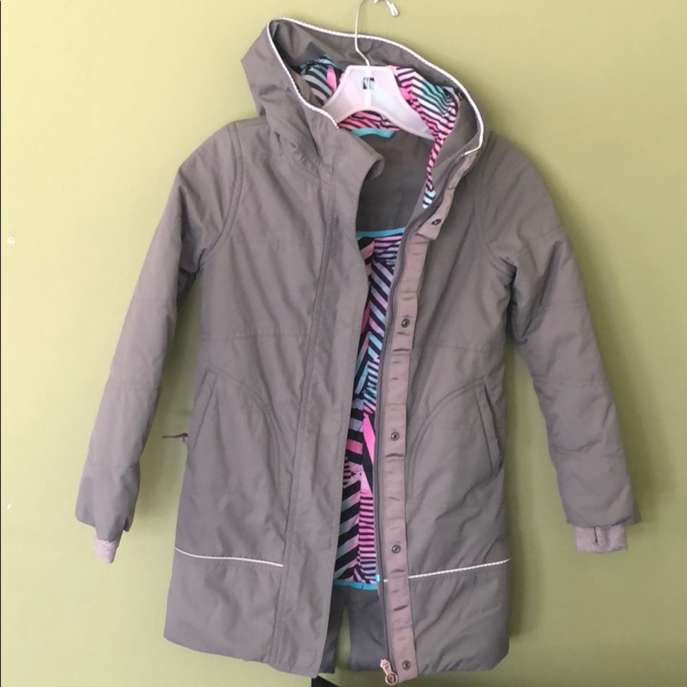 Grey long winter coat